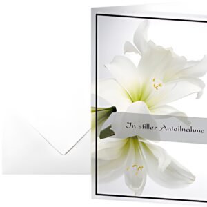sigel Trauerkarte "Weiße Amaryllis", (B)115 x (H)170 mm