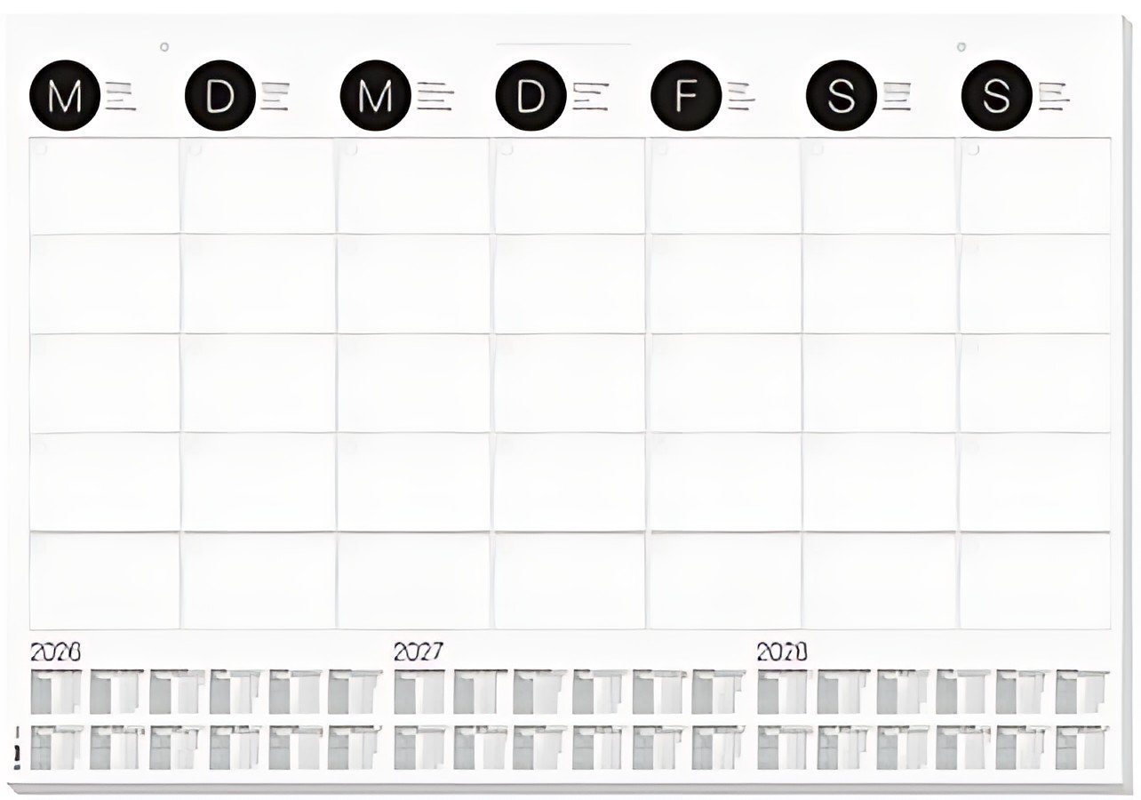 sigel Sous-main bloc papier / Calendrier mural, noir-blanc