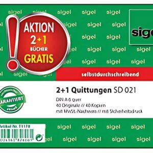 Sigel formulaire livre "Reçu", 2 + 1 action