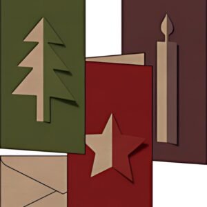 sigel Set de cartes de Noël "Cut-out style", long (2/3 A4)