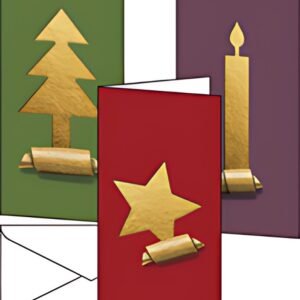 sigel Set de cartes de Noël "Cut-out style", long (2/3 A4),