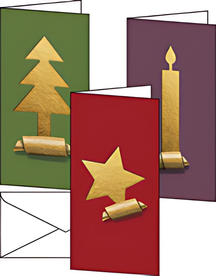 sigel Set de cartes de Noël "Cut-out style", long (2/3 A4),