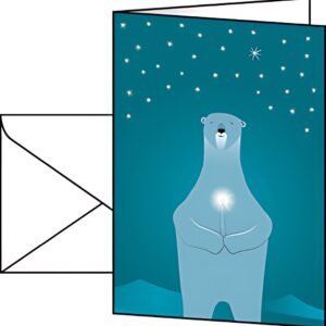 sigel Carte de Noël "Polar bear with candle", A6, pour