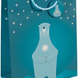 sigel Sac cadeau de Noël "Polar bear with candle", petit