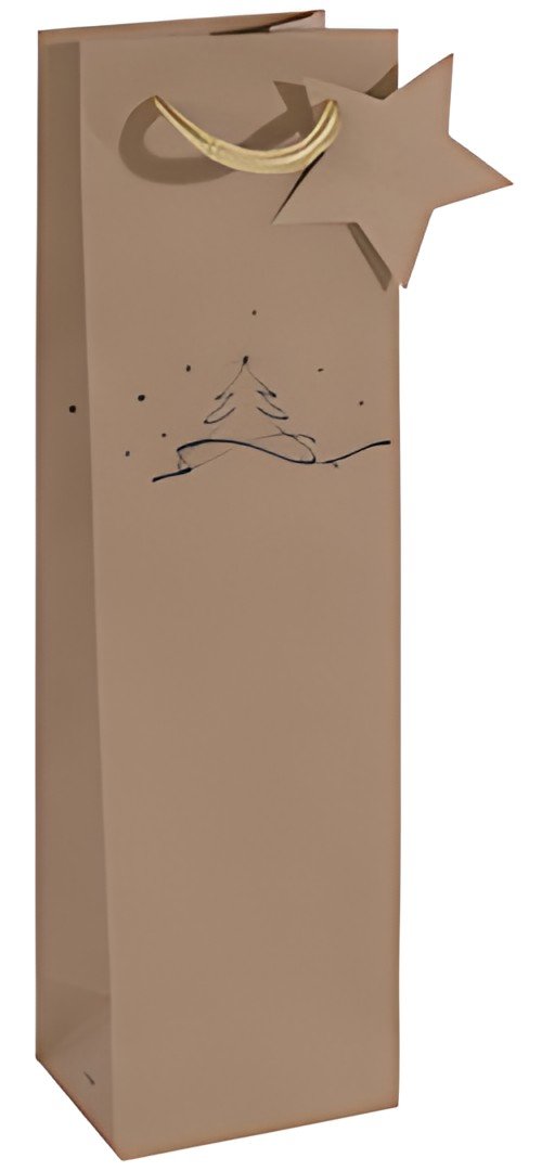 sigel Sac pour bouteille "Christmas tree", carton kraft
