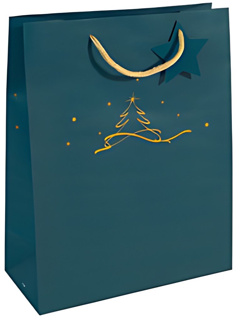 sigel Sac cadeau de Noël "Christmas tree petrol", grand