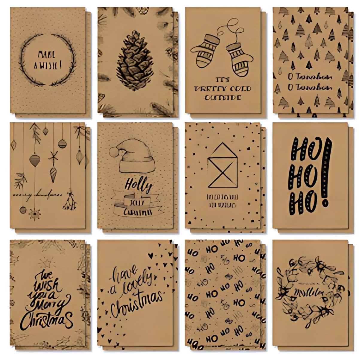 sigel Set de cartes postales de Noël "Natural Christmas", A6