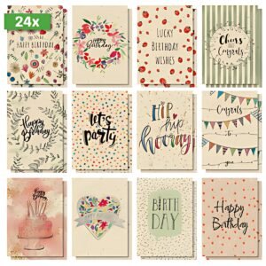 sigel Set cartes postales anniversaire Happy Grassy Birthday