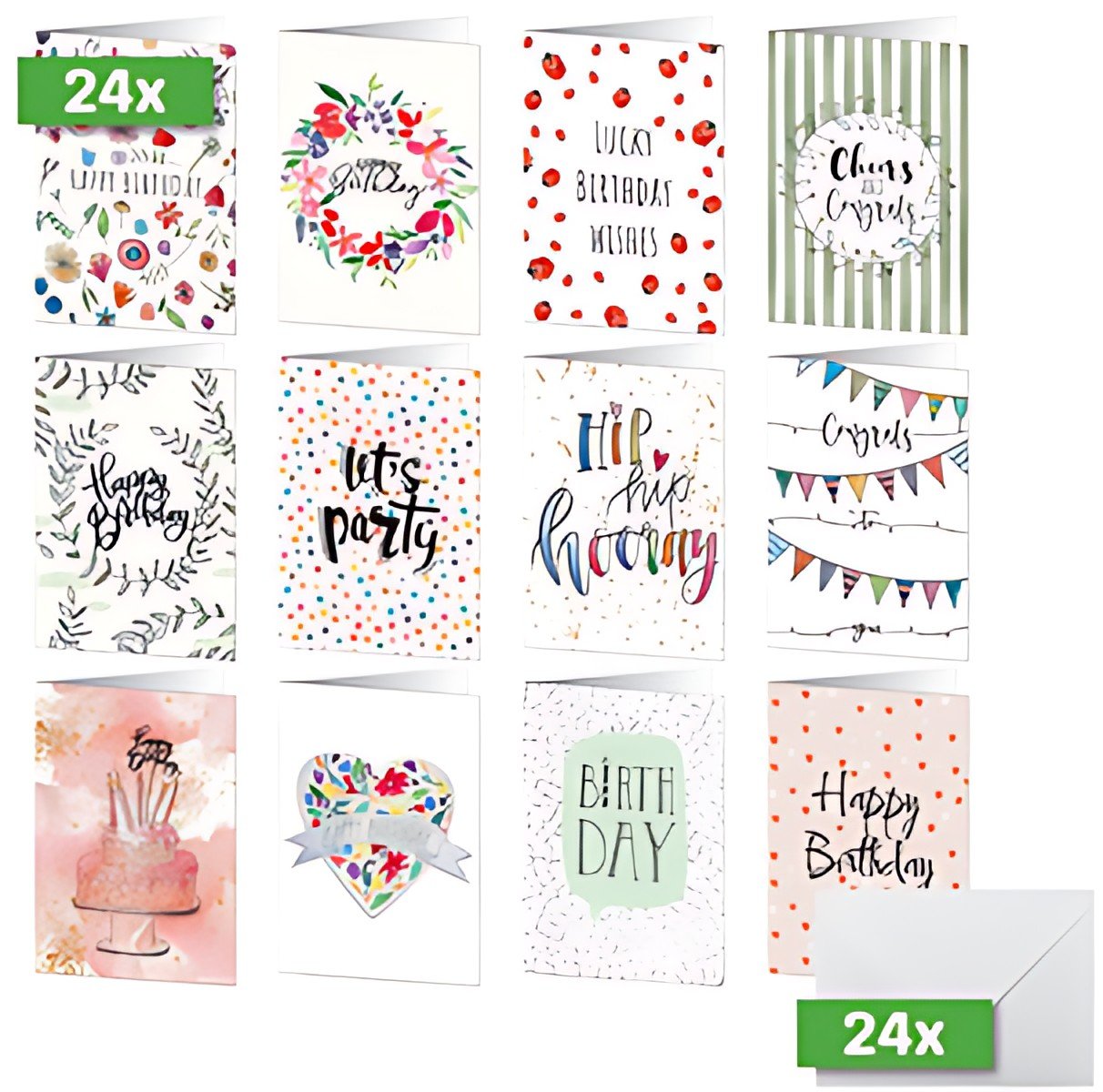 sigel Set de cartes d'anniversaire " Happy Birthday"