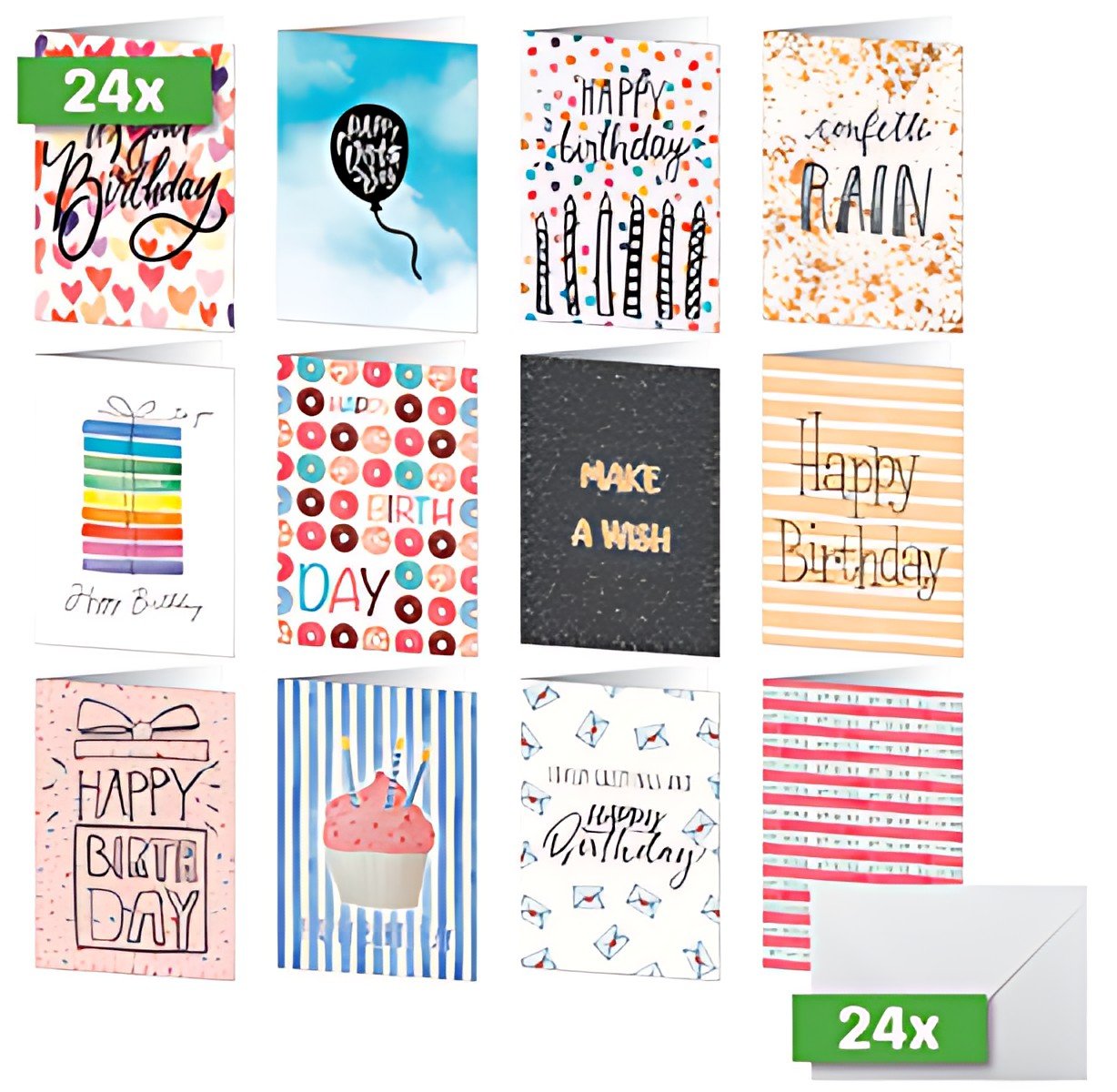 sigel Set de cartes d'anniversaire "Colorful Birthday Fun"