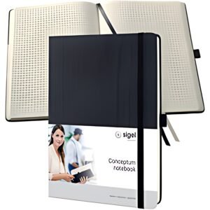 sigel Notizbuch Conceptum, Tablet-Format, kariert, schwarz