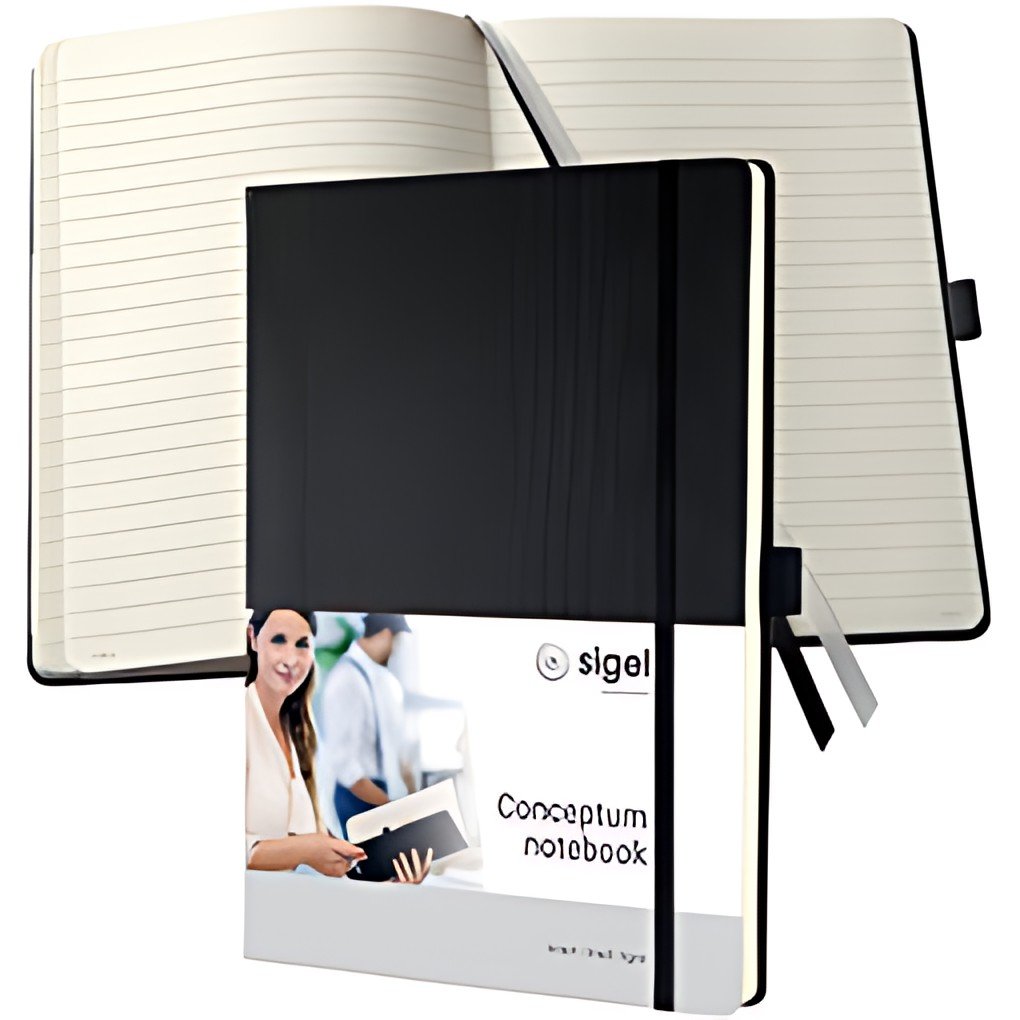 sigel Carnet de notes Conceptum, A4+, ligné, noir