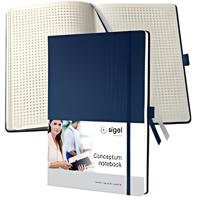 sigel Carnet de notes Conceptum, A4, quadrillé, bleu