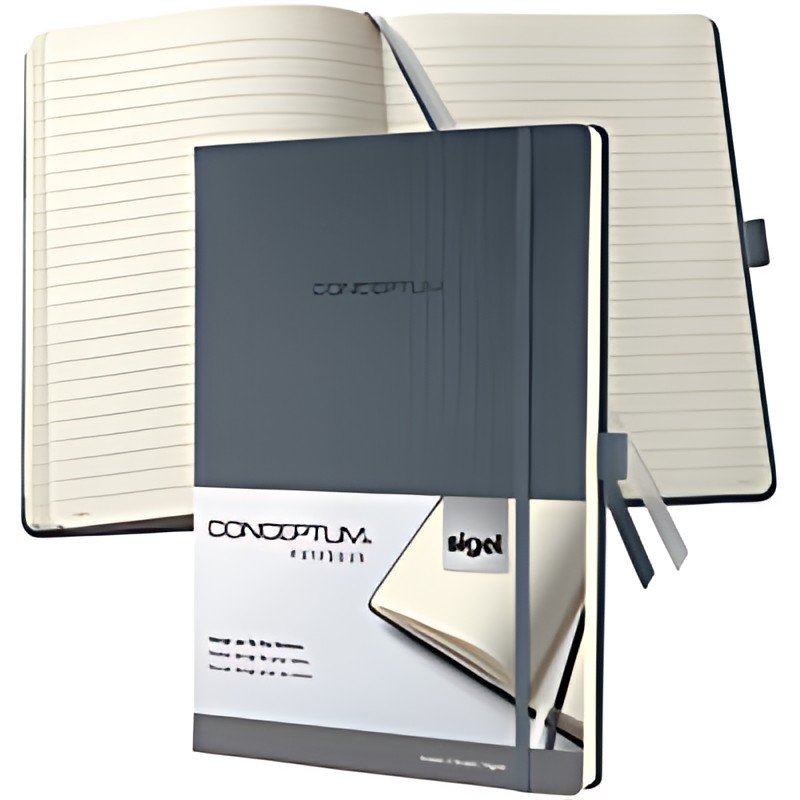sigel Carnet de notes Conceptum, A4, quadrillé, gris
