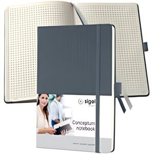 sigel Carnet de notes Conceptum, A5, quadrillé, gris