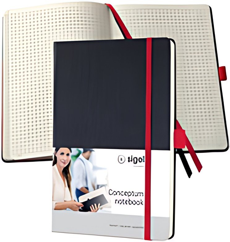sigel Carnet de notes Conceptum, A5, quadrillé, noir/rouge