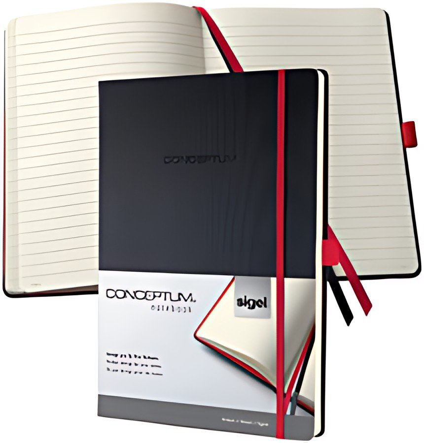 sigel Carnet de notes Conceptum, A4, ligné, noir/rouge