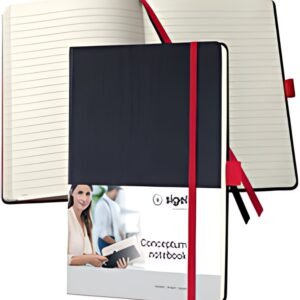 sigel Carnet de notes Conceptum, A5, ligné, noir/rouge