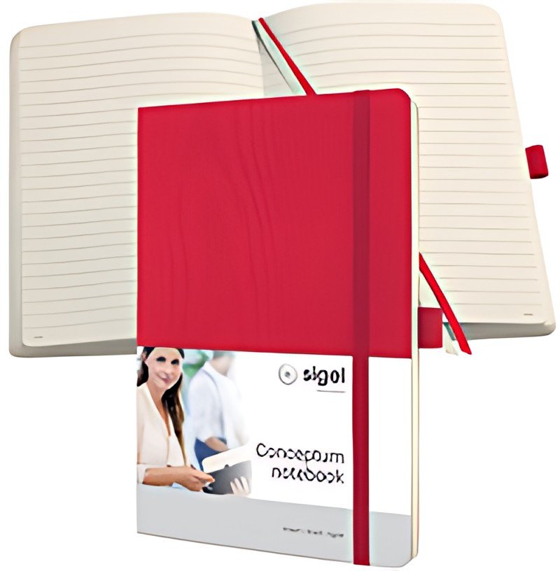 sigel Carnet de notes Conceptum, A5, quadrillé, rouge