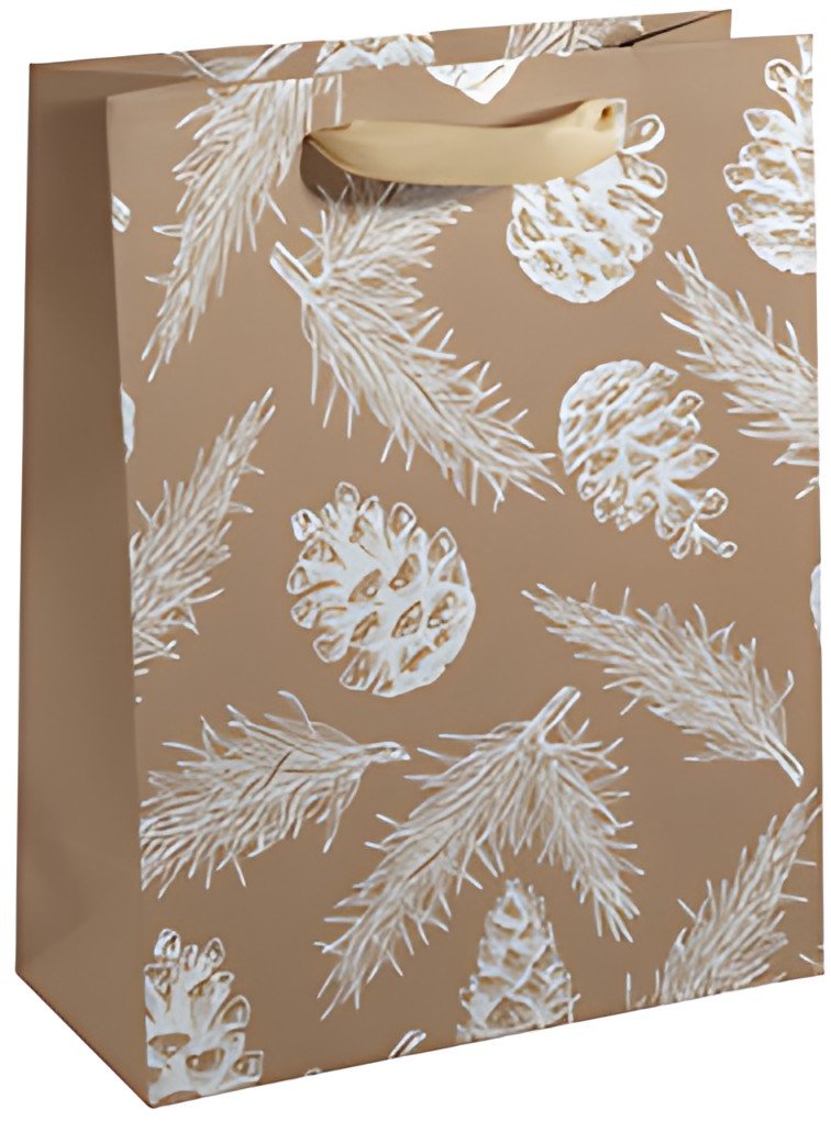 sigel Sac cadeau de Noël "Pine Cones and Pine branches"