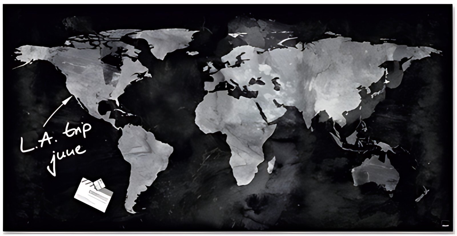 sigel Tableau magnétique en verre Artverum "World Map"