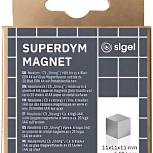 sigel Aimant néodyme cube "Strong" C5, set de 5, argent