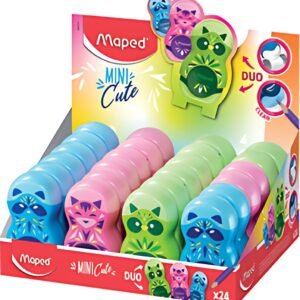 Maped Taille-crayon/gomme Loopy MINI CUTE, présentoir de 24