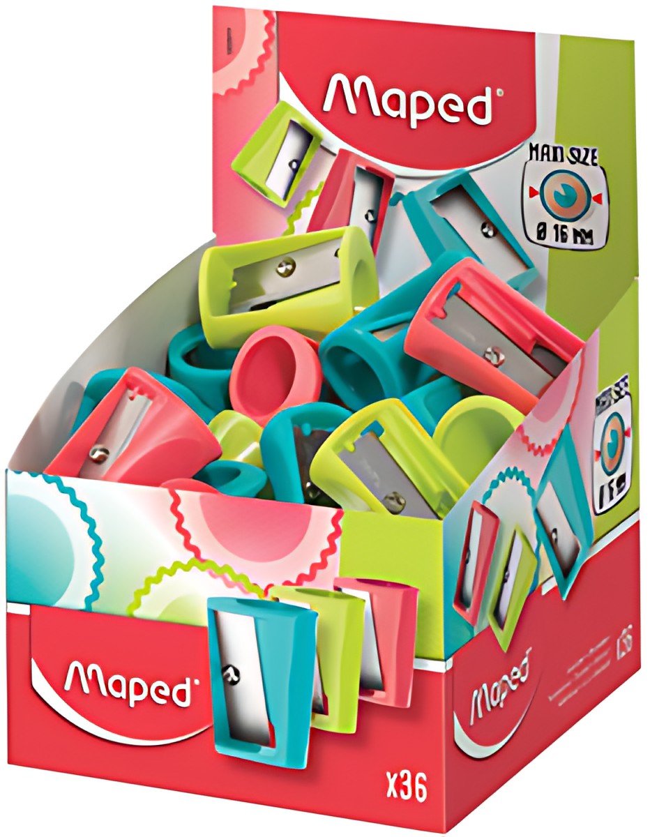 Maped Taille-crayon Vivo, en plastique, présentoir de 36