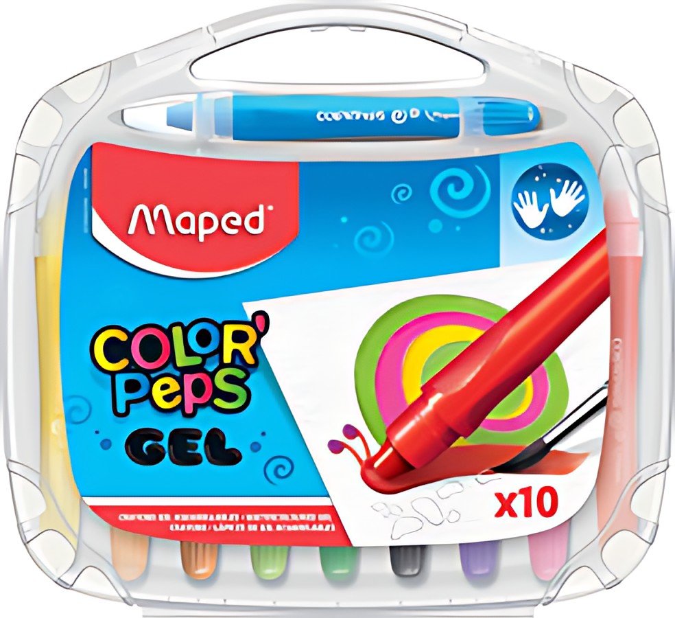 Maped Craie gel COLOR'PEPS GEL, étui plastique de 10