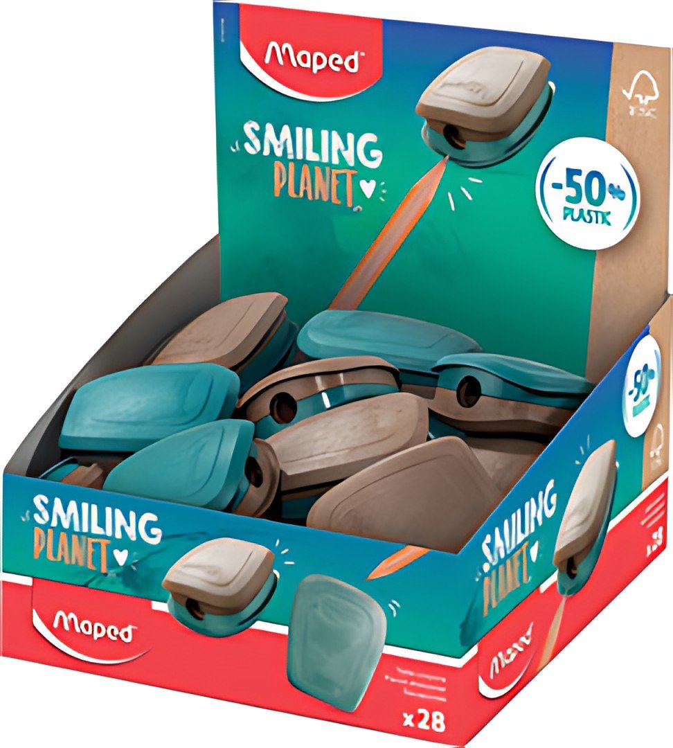 Maped Taille-crayons SMILING PLANET, bleu/brun, présentoir