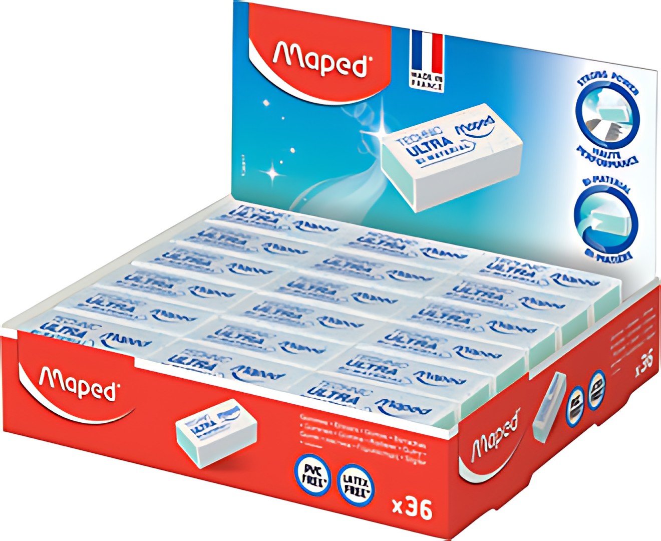 Maped Gomme en plastique Technic Ultra Mini, présentoir de