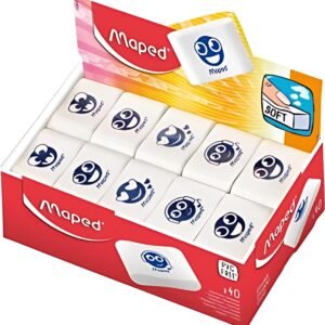 Maped Gomme en plastique Essentials Soft, blanc, présentoir