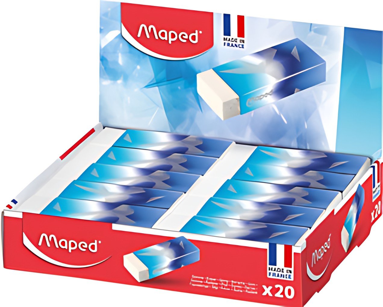 Maped Gomme en plastique ARCTIC, présentoir de 20