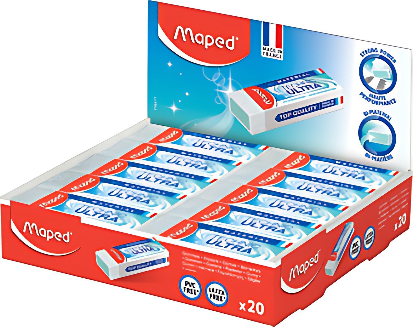 Maped Gomme en plastique Technic Ultra, blanc, présentoir de