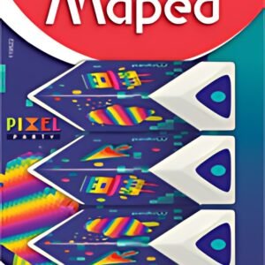 Maped Gomme en plastique Pyramide PIXEL PARTY, blister de 3