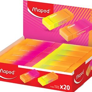 Maped Gomme en plastique NEON, présentoir de 20