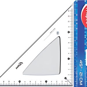 Maped Equerre Cristal 45 degrés, hypoténuse : 210 mm,