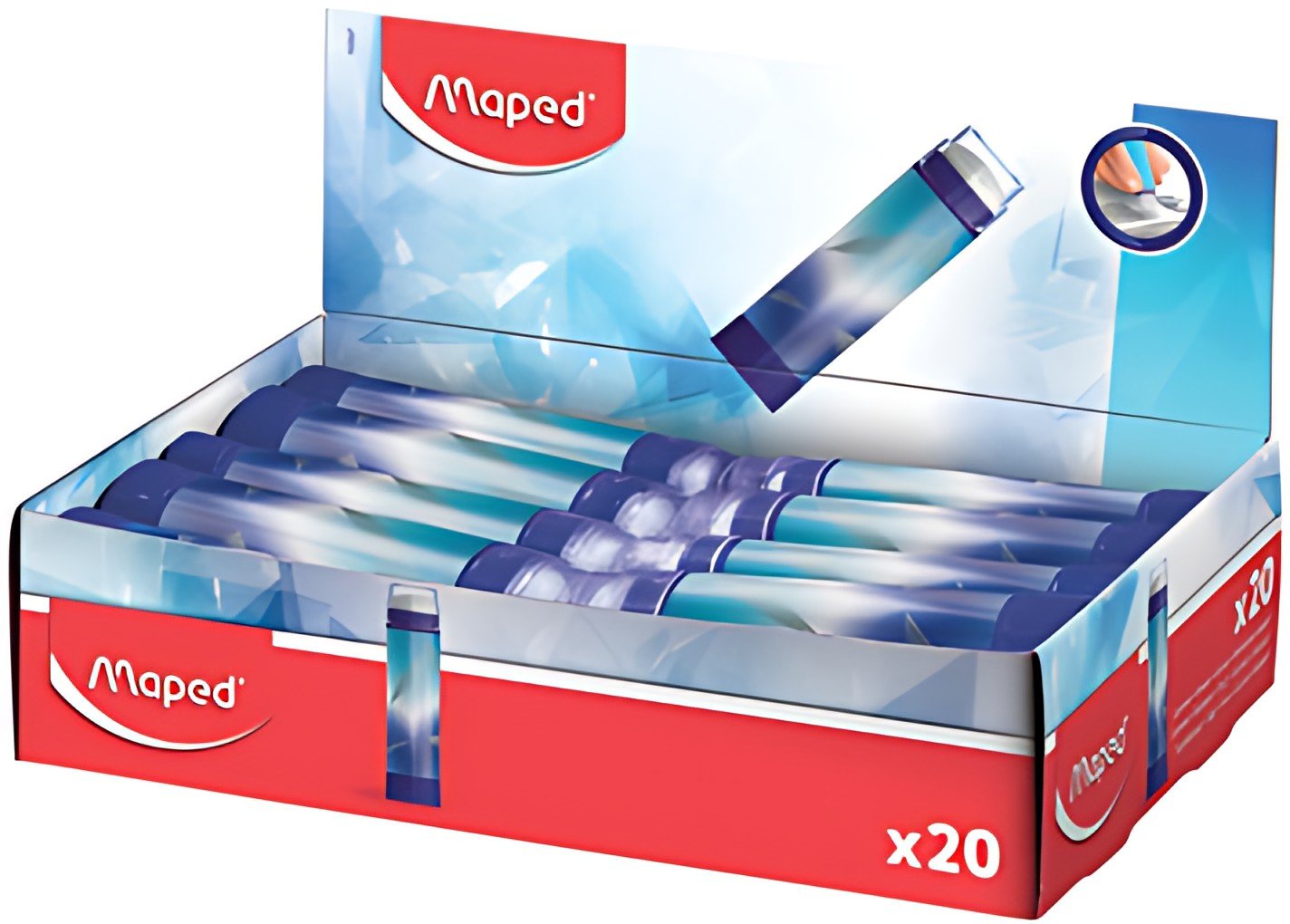Maped Gomme en plastique ARCTIC, présentoir de 20
