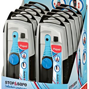Maped Boîte de compas Stop & Safe, bleu, présentoir de 10