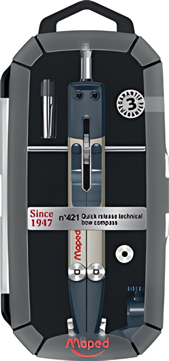 Maped Coffret de compas technique No.421, 4 pièces, noir