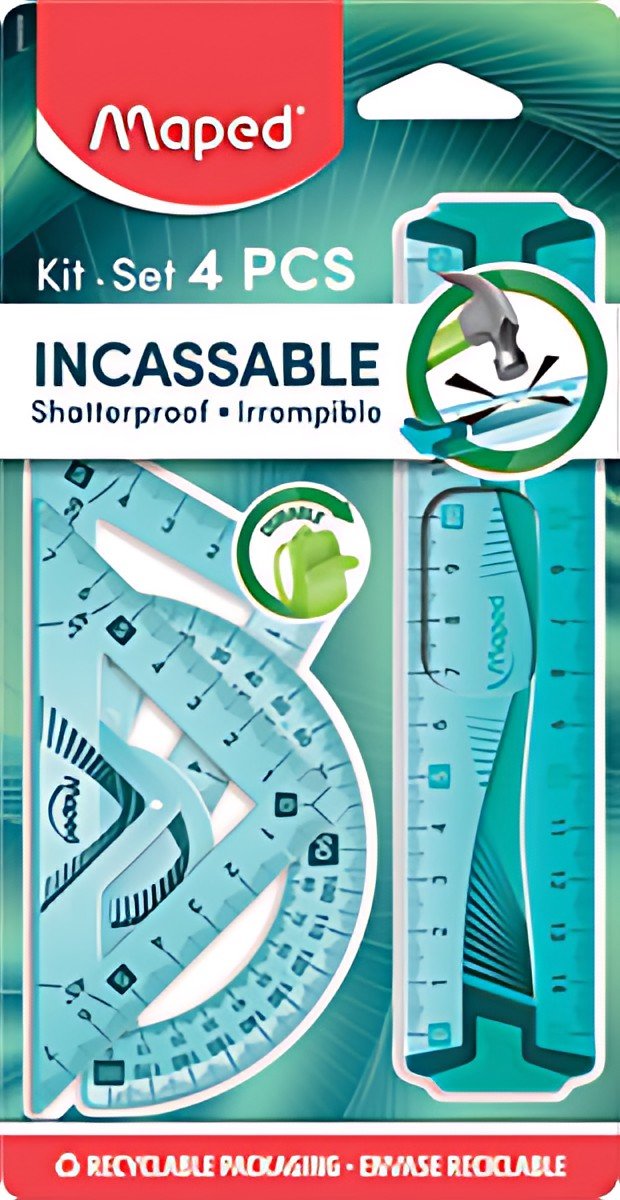 Maped mini kit de géométrie Flex, incassable, 4 pièces