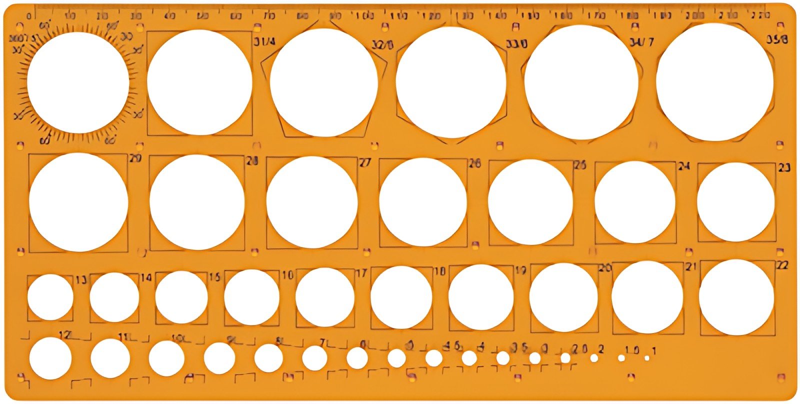 Maped Trace-cercles pairs et impairs de 1 à 35 mm,39 cercles