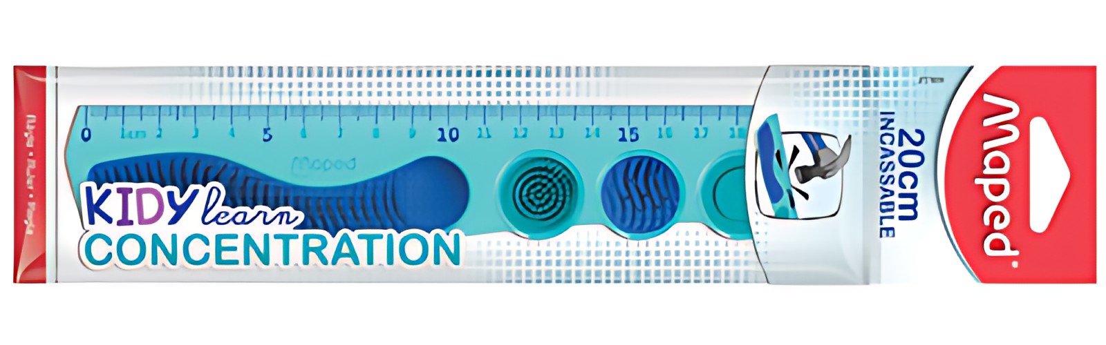 Maped Règle plate KIDY learn CONCENTRATION, 200 mm, bleu