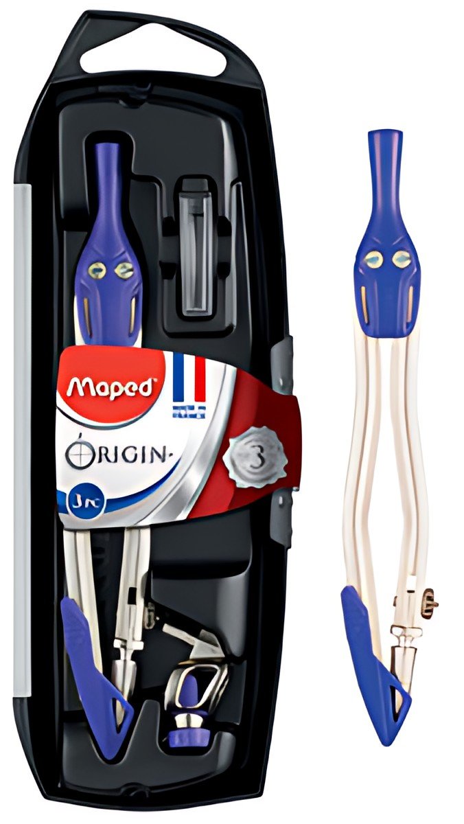 Maped Boîte de compas Origin, 3 pièces, assorti