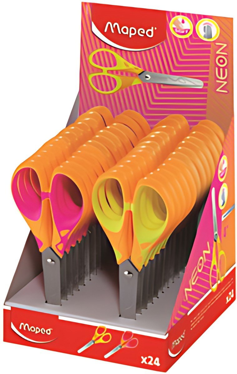 Maped Ciseaux Pulse Soft NEON, 130 mm, présentoir de 24