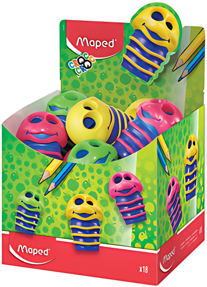 Maped Taille-crayons avec réservoir Croc Croc, présentoir