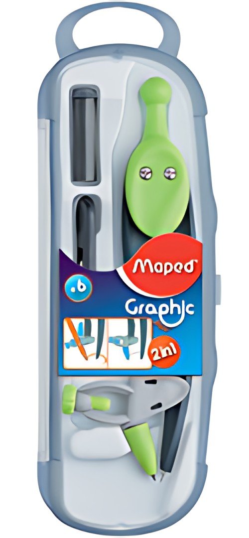 Maped Boîte de compas Graphic 360 degrés, avec anneau