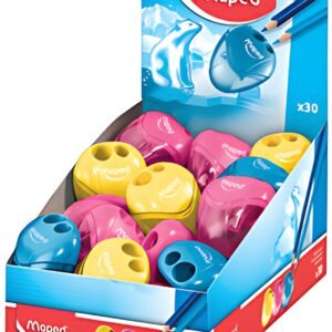 Maped Taille-crayon double i-gloo, assorti, présentoir de 30