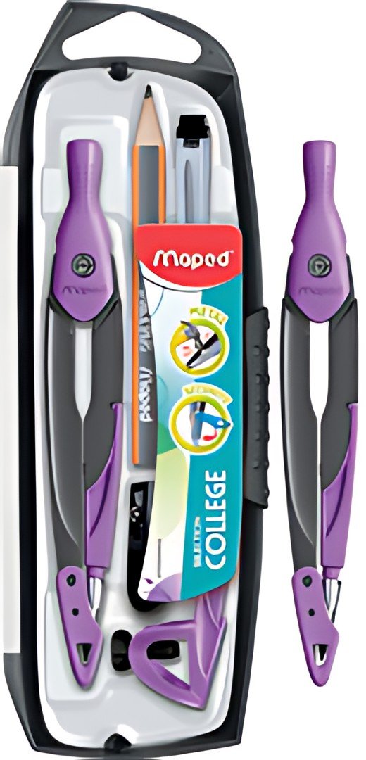 Maped Boîte de compas Metal Open, 5 pièces, couleurs