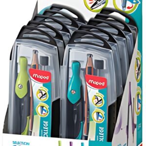 Maped Boîte de compas Metal Open, 5 pièces, présentoir de 10